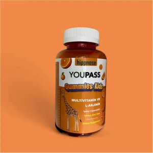 Youpass Gummies Kids Çocuklar İçin Multivitamin ve L-Arjinin Içeren 60 Adet Çiğnene Bilir Takviye