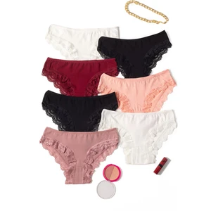 Kadın Dantelli Yüksel Bel Külot Hipster 7li Paket Tampap 1900