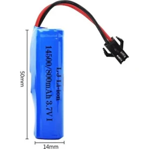 3.7V 14500 Li-Ion Siyah Soketli Oyuncak Araba Pili 14MM x 50MM