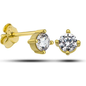 925 Ayar Gümüş Pırlanta Montür 4 mm Tektaş Küpe