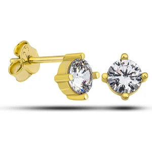 925 Ayar Gümüş Pırlanta Montür 5 mm Tektaş Küpe