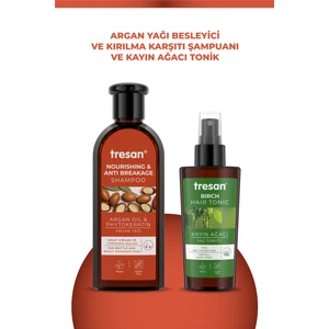 Argan Yağı Besleyici ve Kırılma Karşıtı Bakım Şampuanı 300 ml + Tresan Kayın Ağacı Özlü ve Canlandırıcı Saç Toniği 125 ml