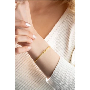 925 Ayar Gümüş Gold Kaplama Düğüm Model Bileklik