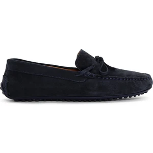 Erkek Lacivert Süet Deri Loafer
