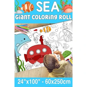 Deniz Dev Boy Boyama Kağıdı - Farm Kids Coloring Roll - Giant Painting Paper Roll For Kids