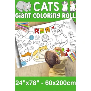 Kedi Dev Boy Boyama Kağıdı - Farm Kids Coloring Roll - Giant Painting Paper Roll For Kids