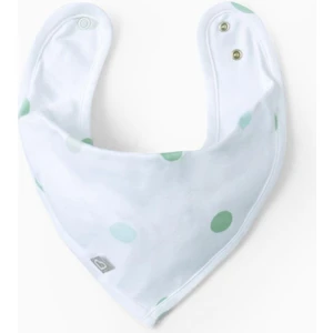 Bebek Sıvı Geçirmez Fular Bandana Önlük Yeşil Puantiyeler