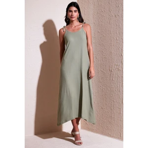 Regular Fit Ip Askılı Uzun Elbise Kadın Elbise 5865732