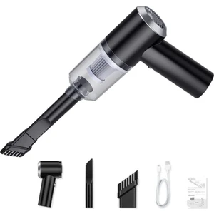 Kablosuz El Araç Süpürgesi Güçlü Emiş, Araç Süpürgesi Akülü Şarj Edilebilir, Taşınabilir Elektrikli Süpürge Siyah (Yurt Dışından)