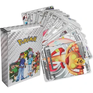 Pokemon Go Vmax Silver Card Tcg Dx Gx Gümüş Esnek Oyuncu Koleksiyon Pokemon Kartı 55 Adet Ingilizce