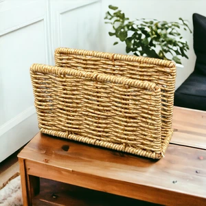 Hasır Rattan Peçetelik Saklama Kutusu Organizer Kare