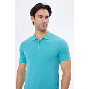 Tony Montana Regular Fit Fermuarlı Polo Yaka %100 Pamuk Kısa Kollu Basic Penye T-Shirt-PE3604TY22