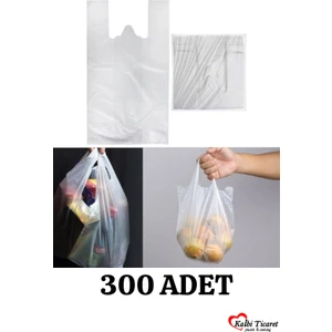 Kalbi Ticaret Beyaz Poşet 300 Adetli 1. Kalite Küçük Boy Orijinal Hışır Atlet Poşet Market Manav Poşeti