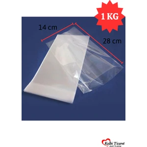 Kalbi Ticaret Bakkaliye Torbası 0,5'lik 14X28 cm 1 kg Şeffaf Bakkaliye Poşeti