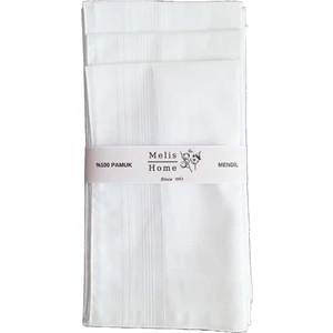 Melis Home Beyaz Mendil, 12 Adet, 39x39 cm. %100 Pamuk