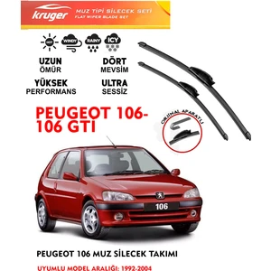 Peugeot 106 Vs 106 Gti (1992-2004) Muz Tipi Silecek Seti