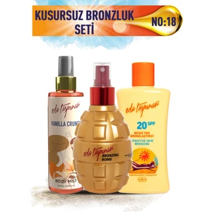 Eda Taşpınar Kusursuz Bronzluk Seti No:18 Bronzing Bomb & Beyaz Ten SPF20 & Vanilla Body Mist