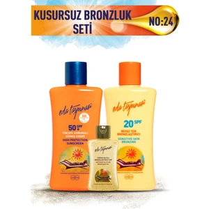 Eda Taşpınar Kusursuz Bronzluk Seti No:24 Beyaz Ten SPF20 & Bronzlaştırıcı Koruyucu SPF50 & Mini Işıltılı 50 ml