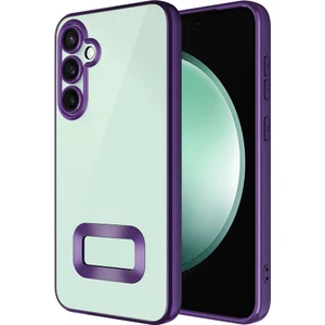 Case World Caseworld Samsung Galaxy A05S Kapak Yanları Renkli Lens Korumalı Logo Gösteren Şeffaf Luxury Silikon Kılıf - Mor