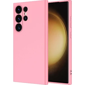 Case World Caseworld Samsung Galaxy S24 Ultra Kapak Içi Kadife Kamera Korumalı Lansman Silikon Kılıf - Pembe