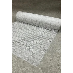 Pimula Home Pvc deliksiz altı Şeffaf kaplama Dantel Raf Örtüsü - Papatya_1009-A