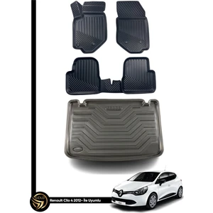 Renault Clio 4  Hatchback 2012-2019 3D Kauçuk Oto Paspas ve Bagaj Havuzu