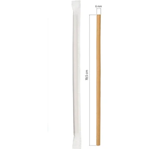 Kağıt Sargılı Kağıt Pipet Kraft 6MMX19,5CM 100 Adet