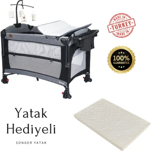 Maximum Anne Yanı Organizerli Dönenceli Cibinlikli Park Yatak Beşik 70 x 110 Cm. ( Sünger Yatak Hediyeli )