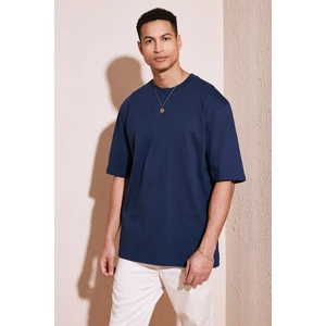 Pamuklu Oversize Bisiklet Yaka Basic T Shirt Erkek T Shirt 5902365