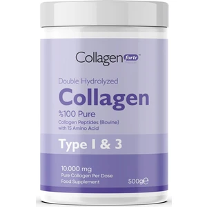 Collegen Forte Platinum Collagen Powder 500G, %100 Saf, Doğal Çift Hidrolize Kolajen Peptitler (50 Porsiyon)