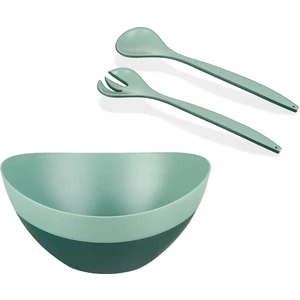 Selka Home Çift Renkli Kase ve Salata Kaşığı - Yeşil