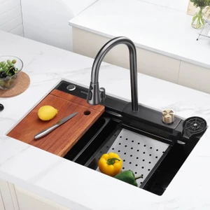 Teknolojik Akıllı Eviye Seti Kombine Basic Nano Siyah KRM1010-BL