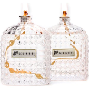 2li Yasemin Kokulu Oval Kristal Cam Şişe Kandil Seti ( 2X100 Ml)