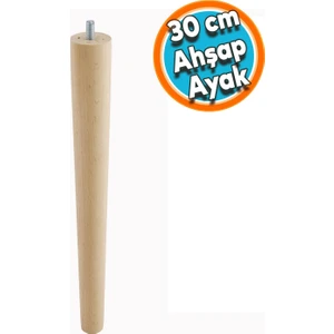 Ahşap Ayak Sehpa Masa Baza Çekyat Puf Tabure Ünite Koltuk Ayağı Mobilya Ayakları Silindir Destek M8 Civatalı 30 cm
