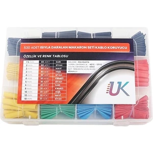 Daralan Makaron Kablo Yalıtım-530 Adet 8 Boy Set