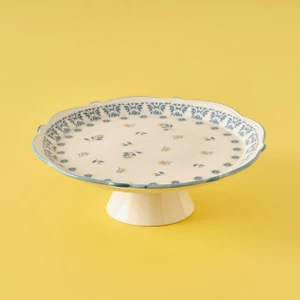 Bella Maison Mabel Stoneware Kek Standı Mavi (32 Cm)