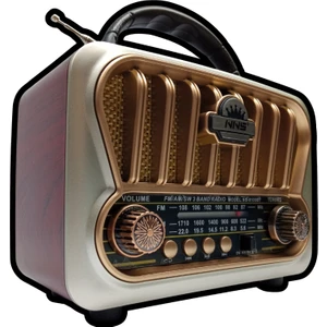 NS-09 Nostaljik Mini Radyo/Tws Destekli/18650 Li-pil Antenli/Fm radyo mini radyo/bluetooth nostaljik radyo-Ahşap görünümlü/nostaljik radyo