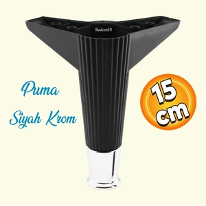 Elista Mobilya Ayağı Sehpa TV Ünitesi Ayakları Yükseltici 15 cm Siyah Krom