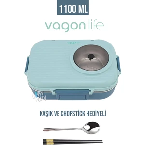 1100 ml Çorba Kaseli-Metal Kaşıklı Paslanmaz Çelik Bento Lunch Box Yeni Nesil Sefer TASI-FFBL70100
