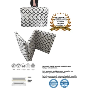 Vip Home Concept Katlanır Sünger Yatak (70 x 180 x 6 cm) Alaçatı Minder Yatak Fermuarlı
