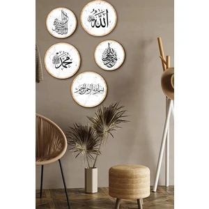 Dekorize Mdf 5 Parça Çerçeve Görünümlü Tablo Set 5005