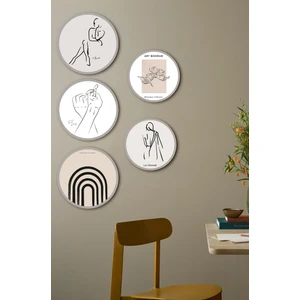 Dekorize Mdf 5 Parça Çerçeve Görünümlü Tablo Set 5005
