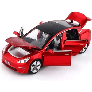 1:32 Alaşım Tesla X90 Araba Modeli Işıklar ve Müzik ile Elektronik Oyuncaklar Geri Çekin, Tesla Model x Için Uyumlu Pres Döküm Araba Oyuncak, Tesla Severler Koleksiyonu Için (Kırmı (Yurt Dışından)