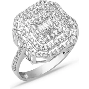 14 Ayar Beyaz Altın Baget Yüzük