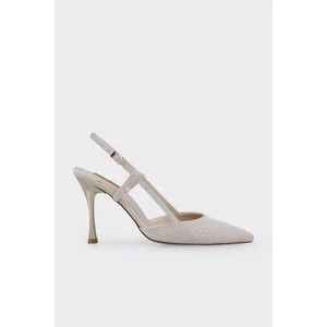 Ekru Kadın Topuklu Ayakkabı