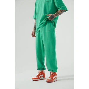 Erkek Basic Oversize Baggy Yeşil Eşofman Altı