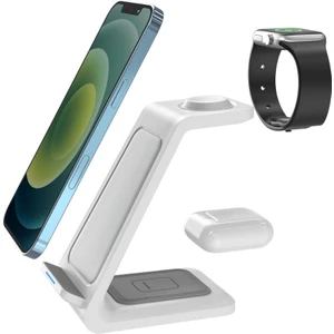 Kablosuz Şarj Standı 3Ü1ARADA Wireless Şarj iPhone Android ve Akıllı Saatler Için Uyumlu 20WŞARJGÜCÜ