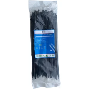 Siyah Kablo Bağı , Plastik Kelepçe , Cırt Kelepçe 2,5 x 200 Mm. (100 Adet) 20 cm