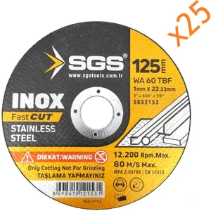 Inox Metal Kesici Taş 125×1 mm 25 Adet