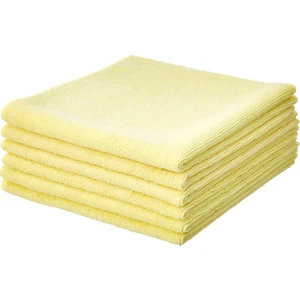 wilma secret Mikrofiber Temizlik Bezi Pro Sarı 40X40 cm - 5 Adet - 250 Gsm - Cam Bezi - Mutfak Bezi